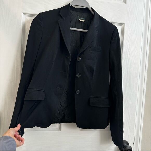 J. Crew Black 100% Wool Blazer Suiting Jacket Suit Women's Size 4 - Picture 10 of 10